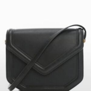 Mango Geo Metric Flap Black Crossbody Bag With Adjustable Strap. Never Used